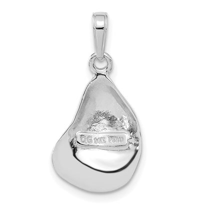 14K White Gold Oyster Shell Pendant