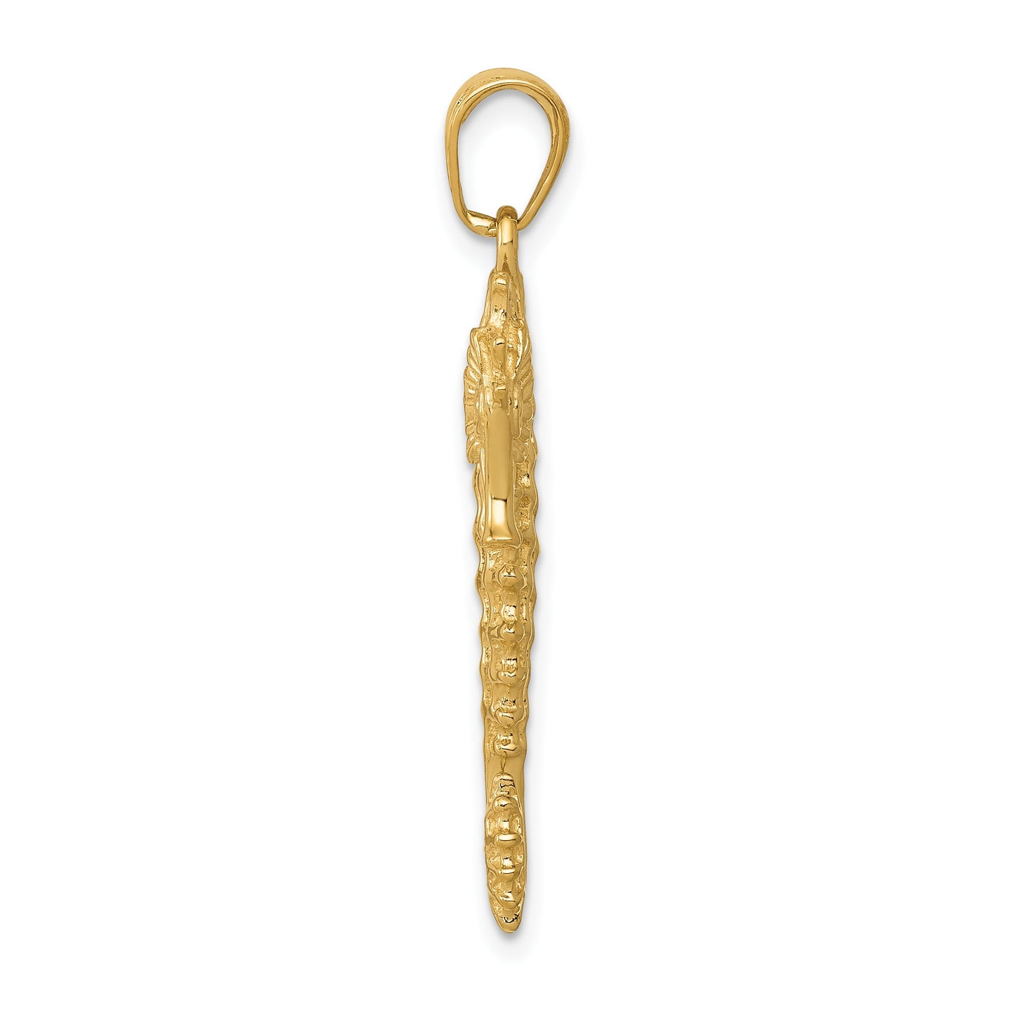 14k 3-D Seahorse Pendant