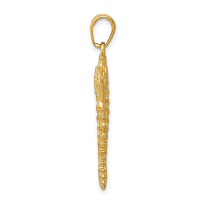 14k 3-D Seahorse Pendant