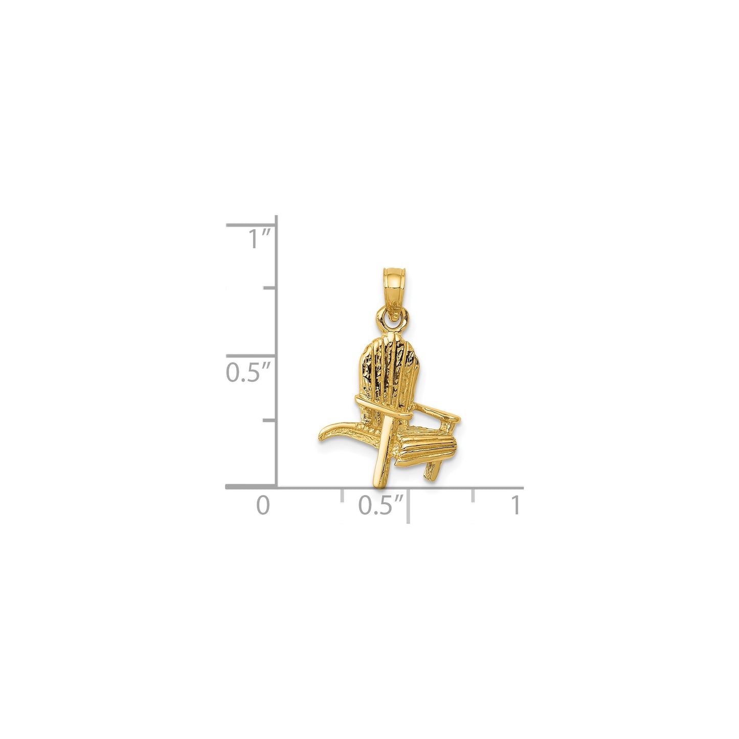 14K 3-D Adirondack Beach Chair Pendant