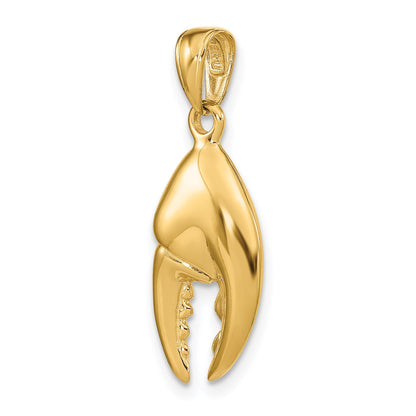 14K 3-D Moveable Stone Crab Claw Pendant