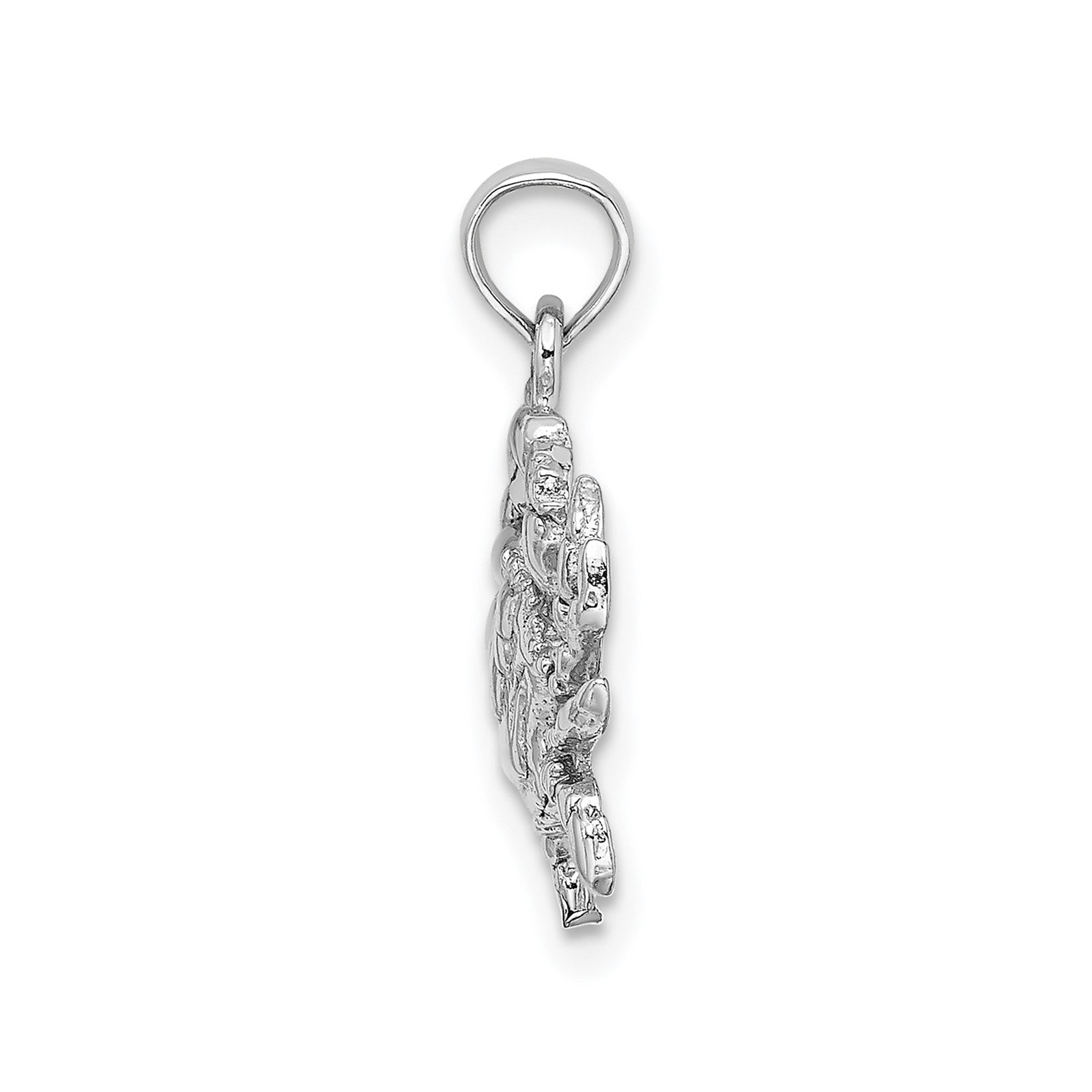 14K White Gold Blue Crab Charm