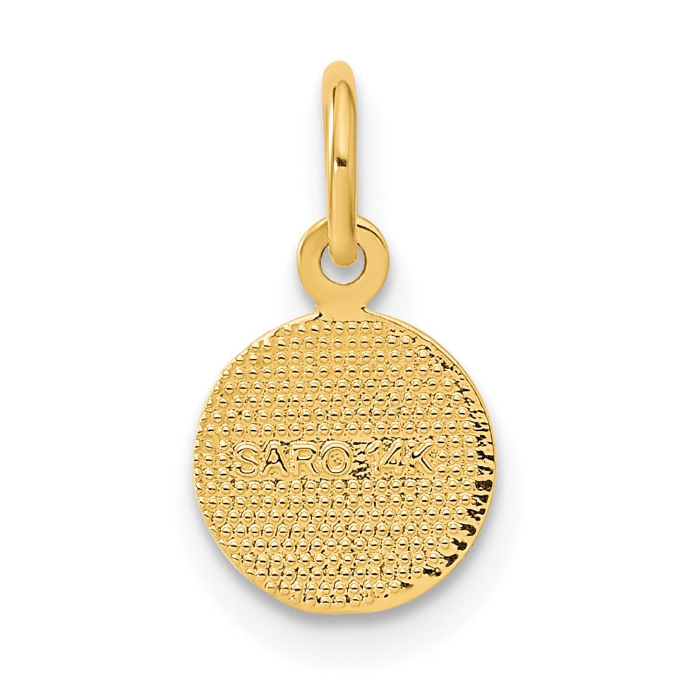 14k Small Polished Angel Round Charm