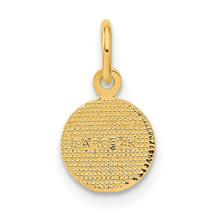 14k Small Polished Angel Round Charm