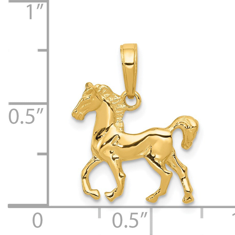 14k Standing Horse Pendant