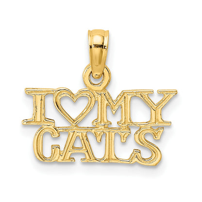 14k I HEART MY CATS Charm