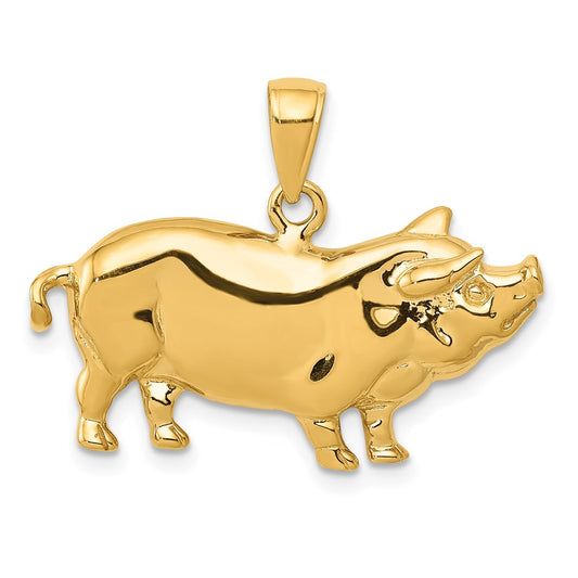 14k Pot Belly Pig Pendant