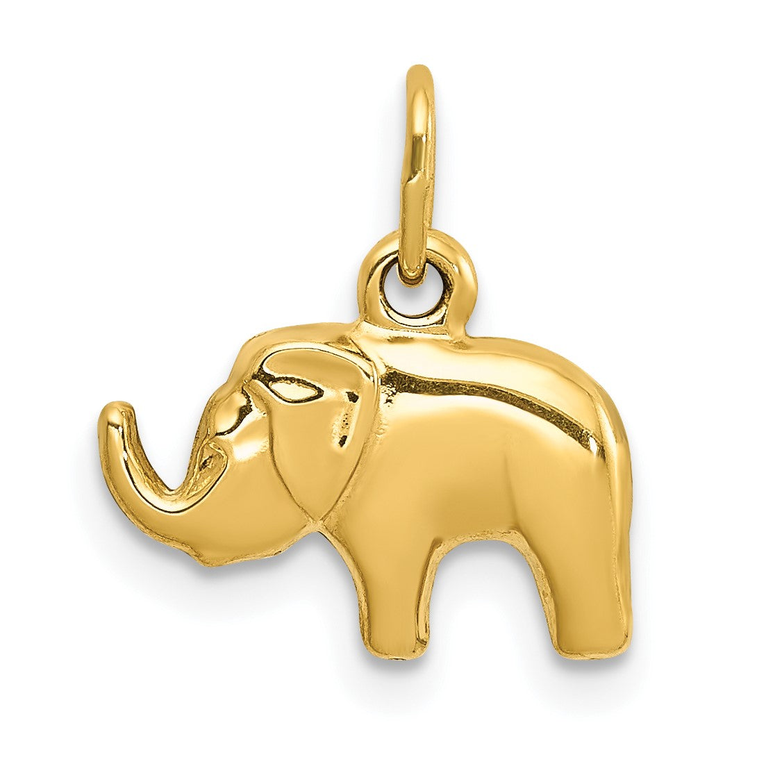 14k Small Polished Elephant Charm
