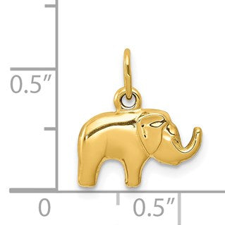 14k Small Polished Elephant Charm