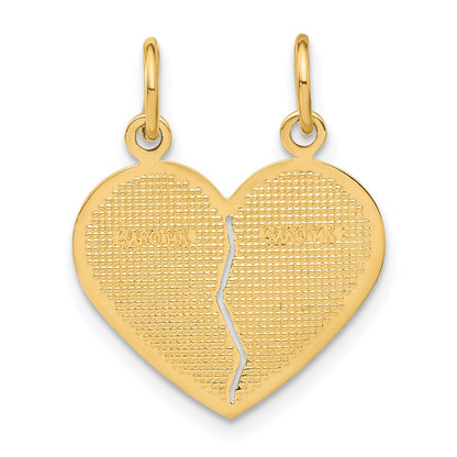 14k MOM-DAUGHTER 2-Piece Break-apart Heart Charm