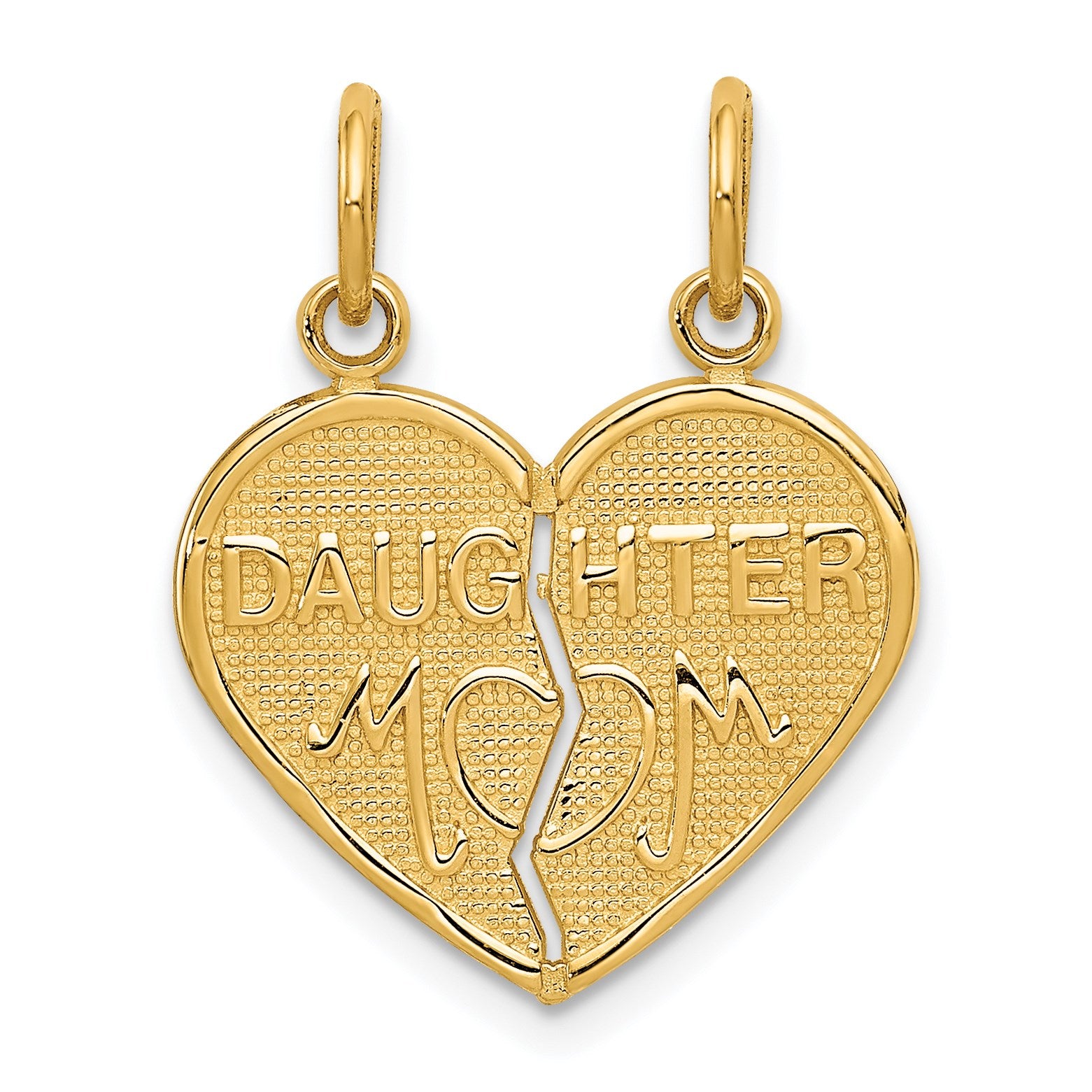 14k MOM-DAUGHTER 2-Piece Break-apart Heart Charm