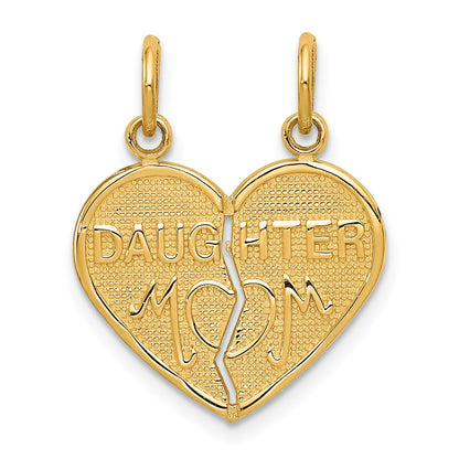14k MOM-DAUGHTER 2-Piece Break-apart Heart Charm