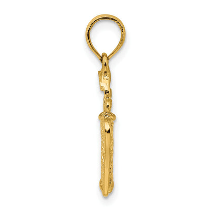 14k 3-D Golfer in Swing Charm