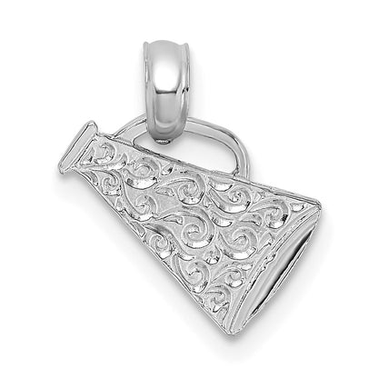 14K White Gold Megaphone with Handle Pendant