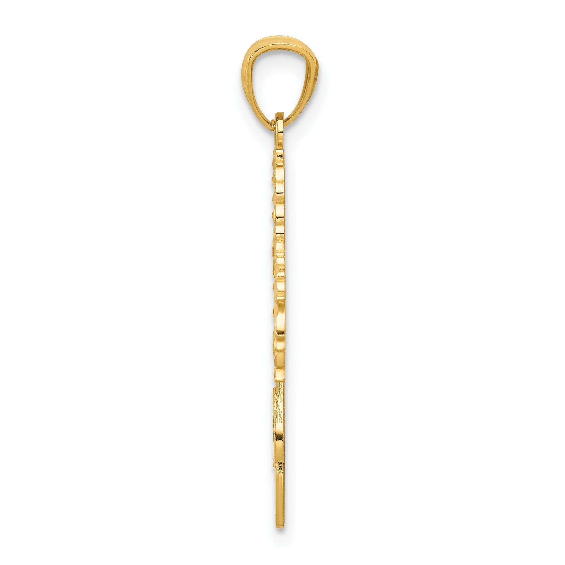14k Diamond-cut Cheerleader Jumping with Pom-Poms Charm