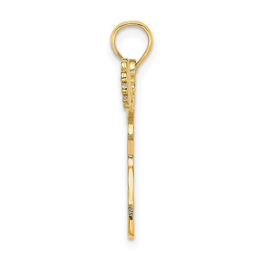 14k Cheerleader Jumping with Pom-Poms Charm