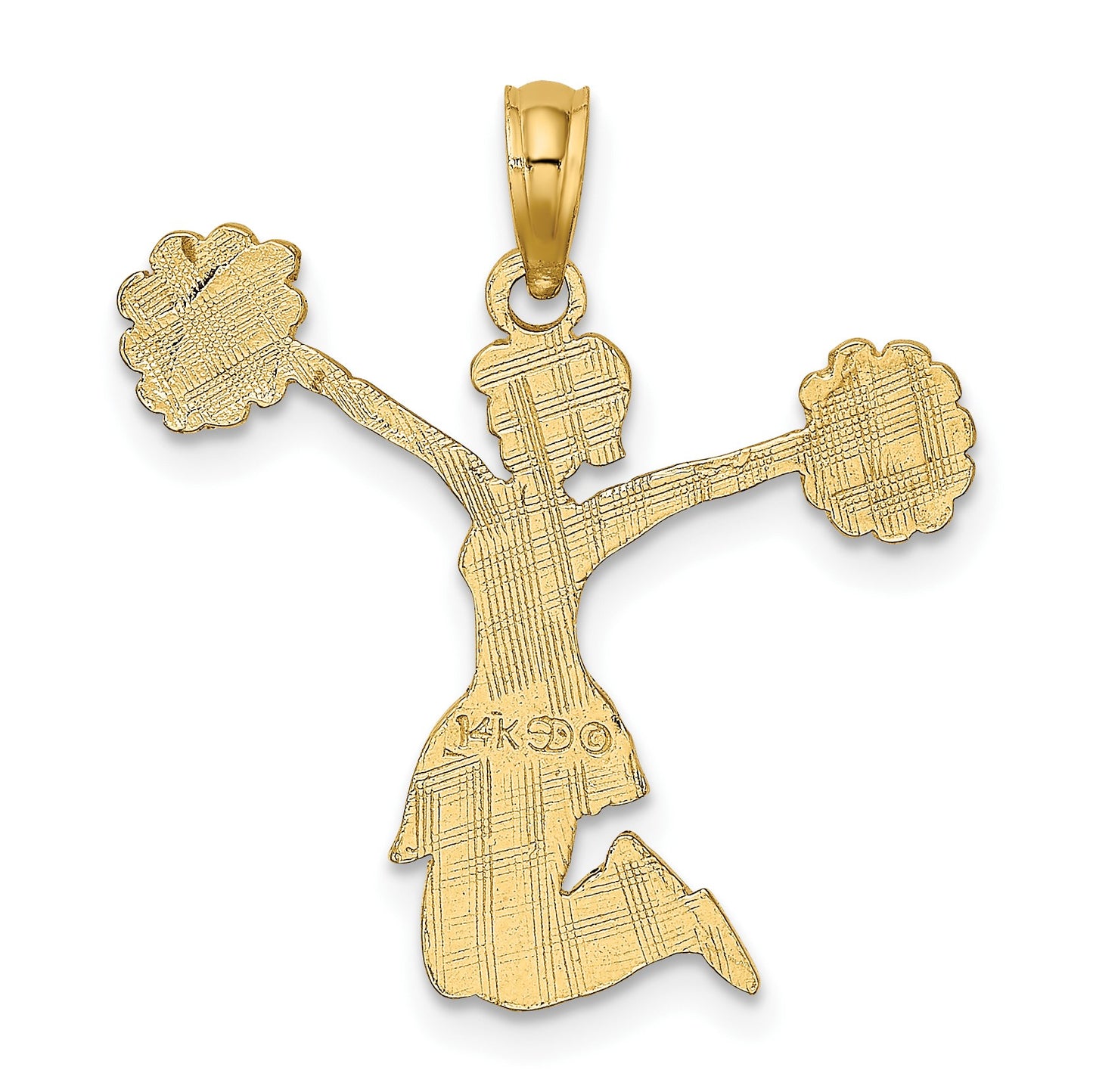 14k Cheerleader Jumping with Pom-Poms Charm