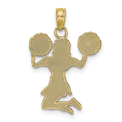 14k Cheerleader Jumping with Pom-Poms Charm