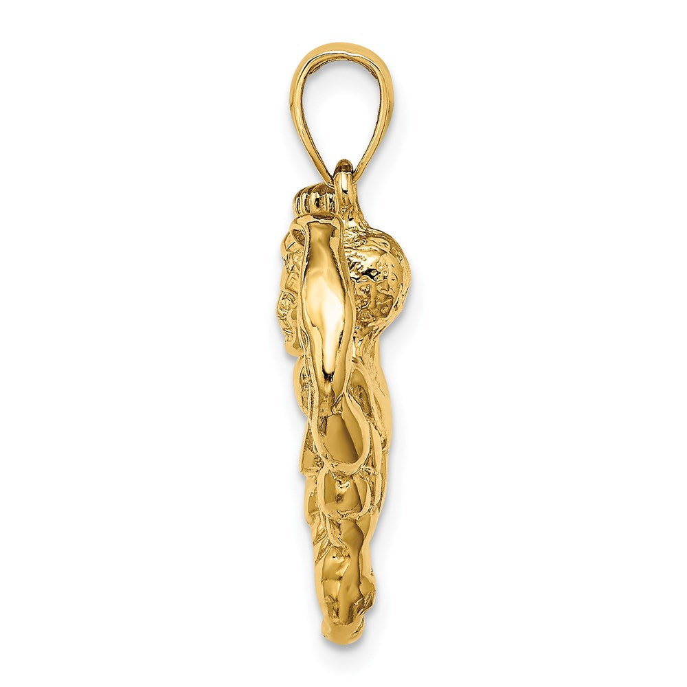 14k 3-D Bodybuilder Waist Up Pendant