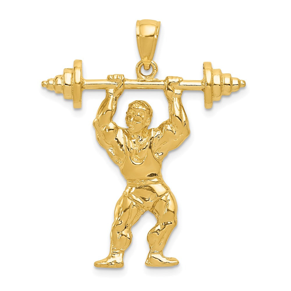 14k Bodybuilder with Weights Pendant