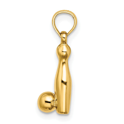 14k 3-D Bowling Pin and Ball Charm