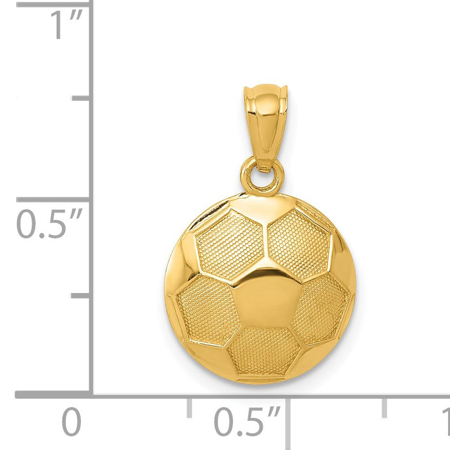 14k Domed Soccer Ball Pendant