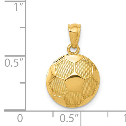 14k Domed Soccer Ball Pendant
