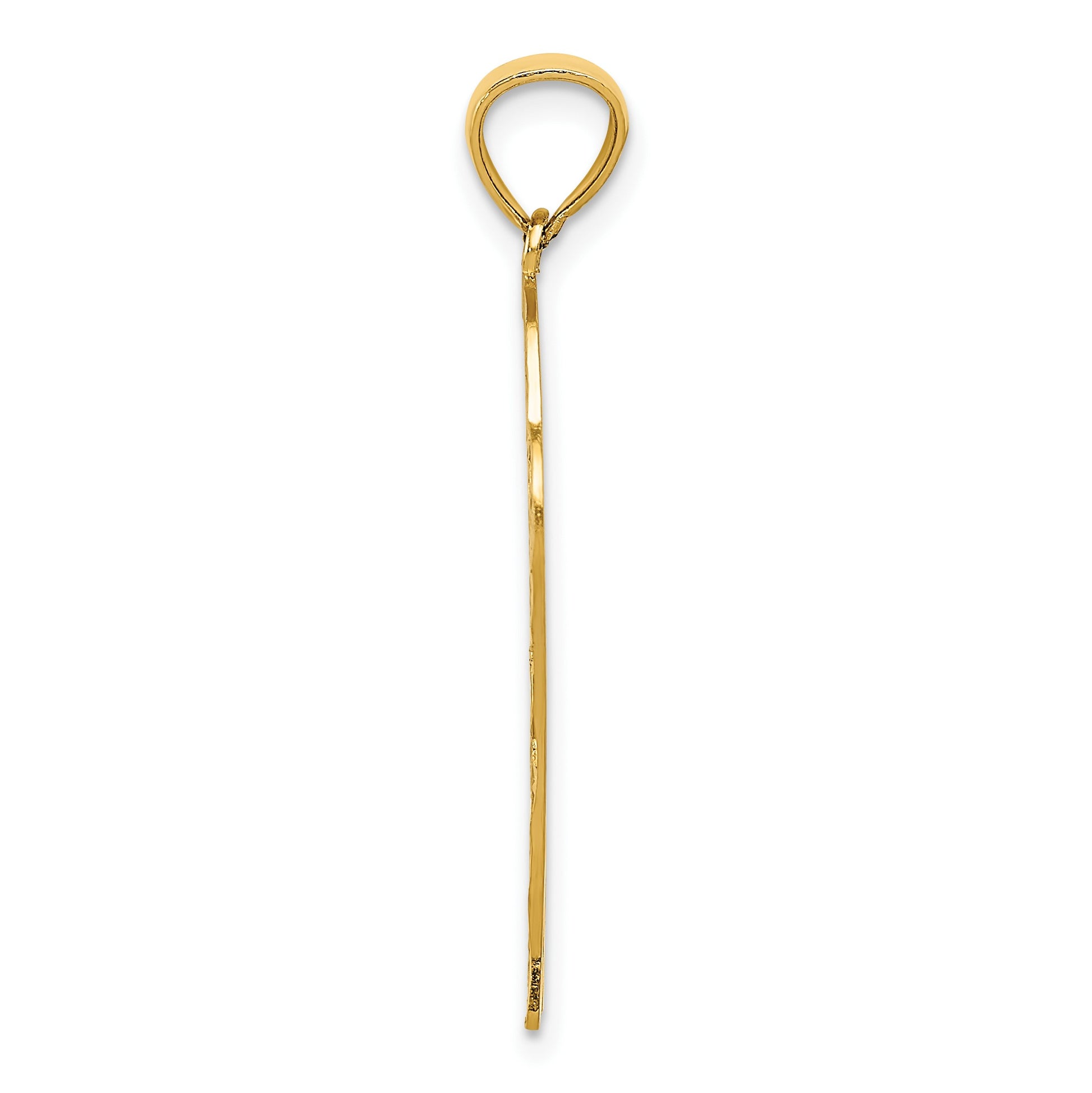 14k Basketball in Hoop Diamond Cut Pendant