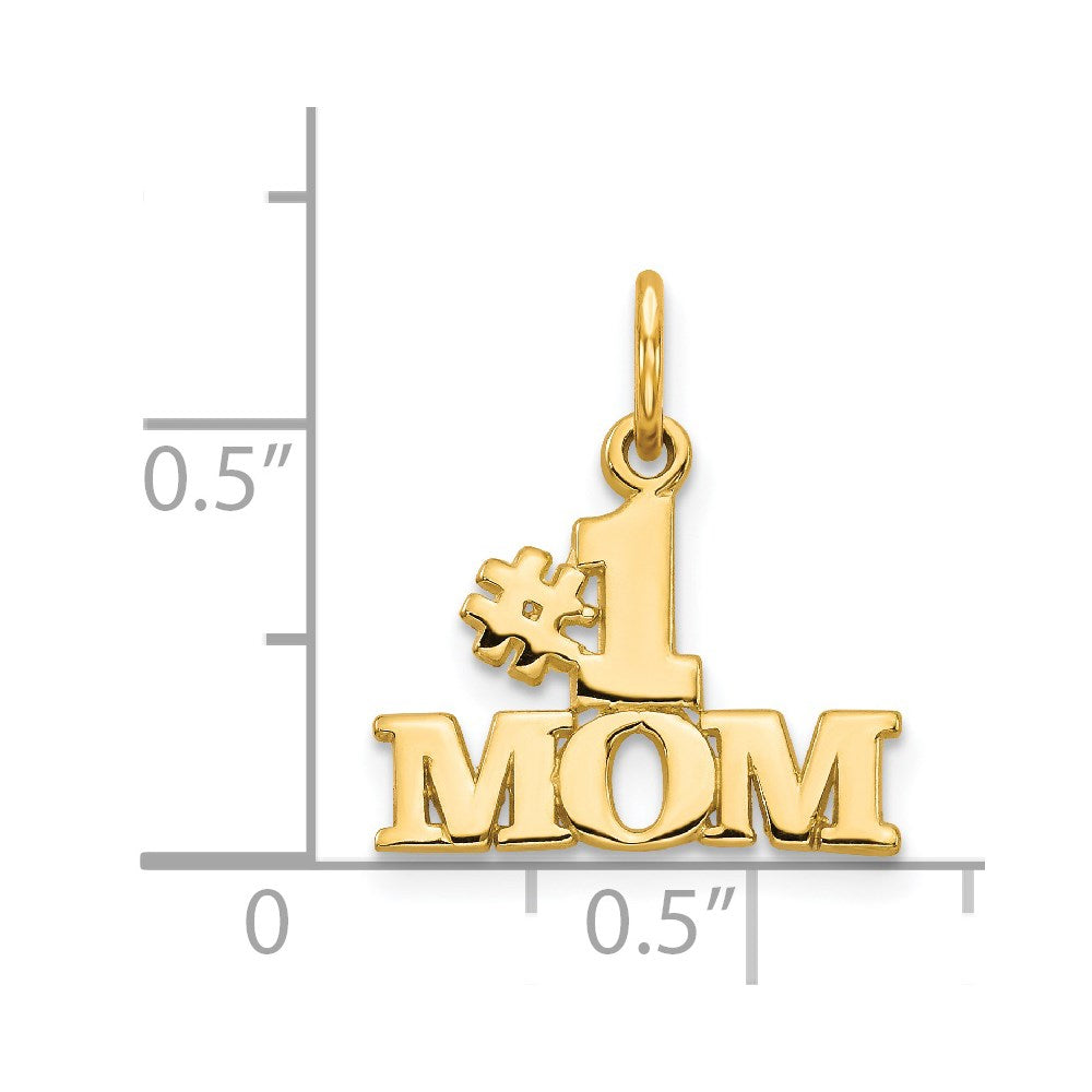 14k #1 MOM Charm