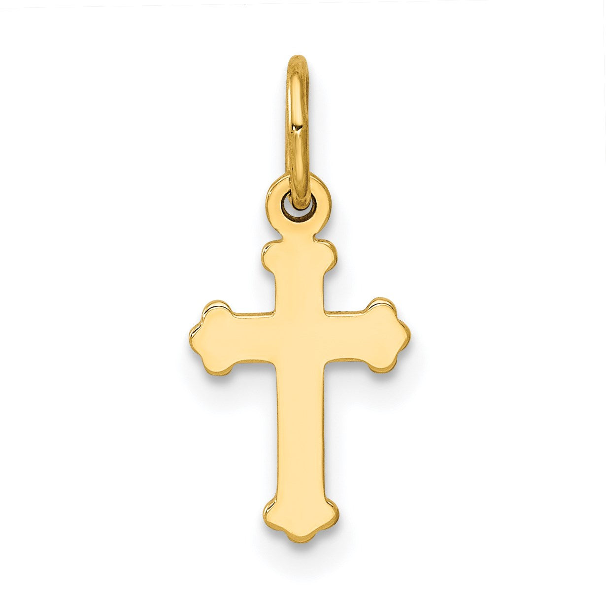 14k Mini Polished Cross Charm