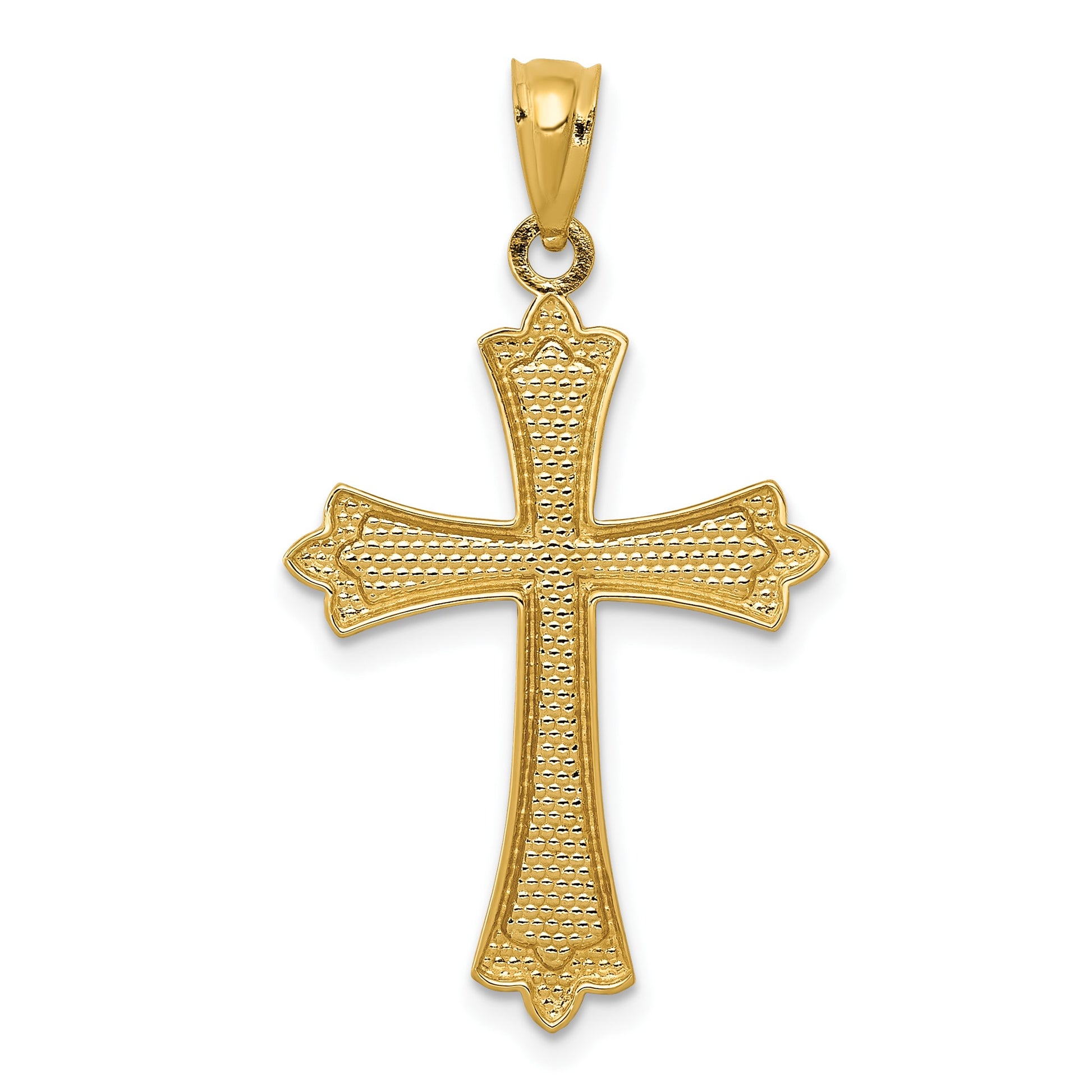 14k Fleur de Lis Cross Pendant