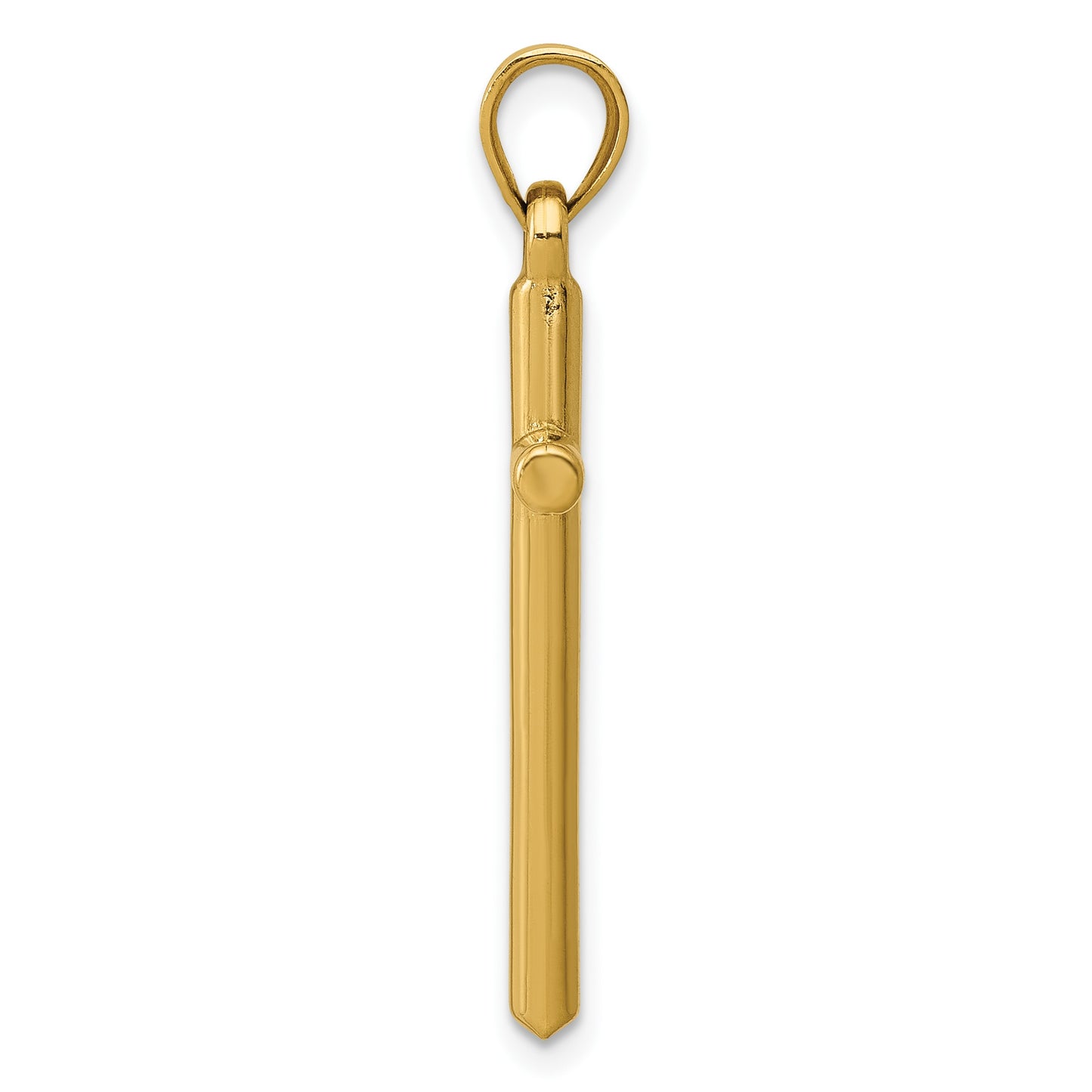 14k Polished Hollow Cross Pendant