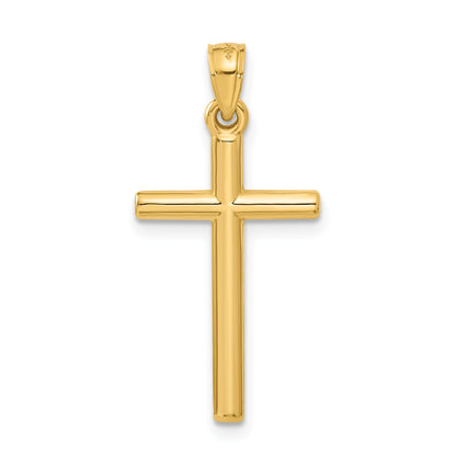 14k Polished Hollow Cross Pendant