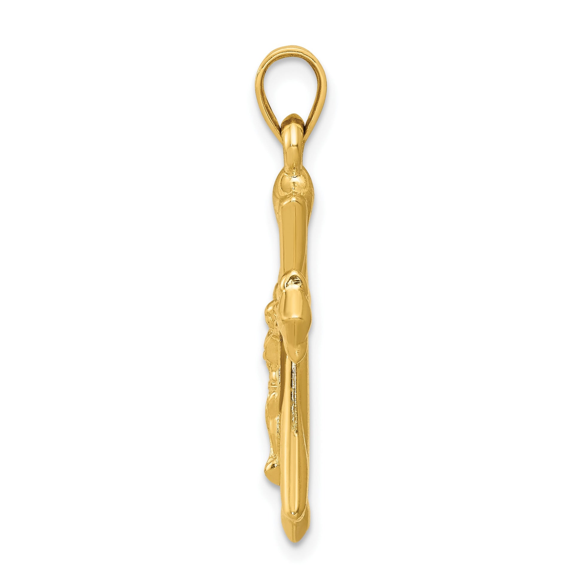 14K Crucifix Reversible to Cross Pendant