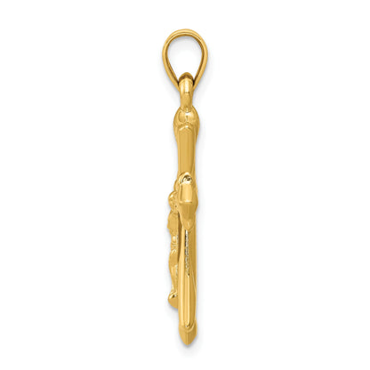 14K Crucifix Reversible to Cross Pendant