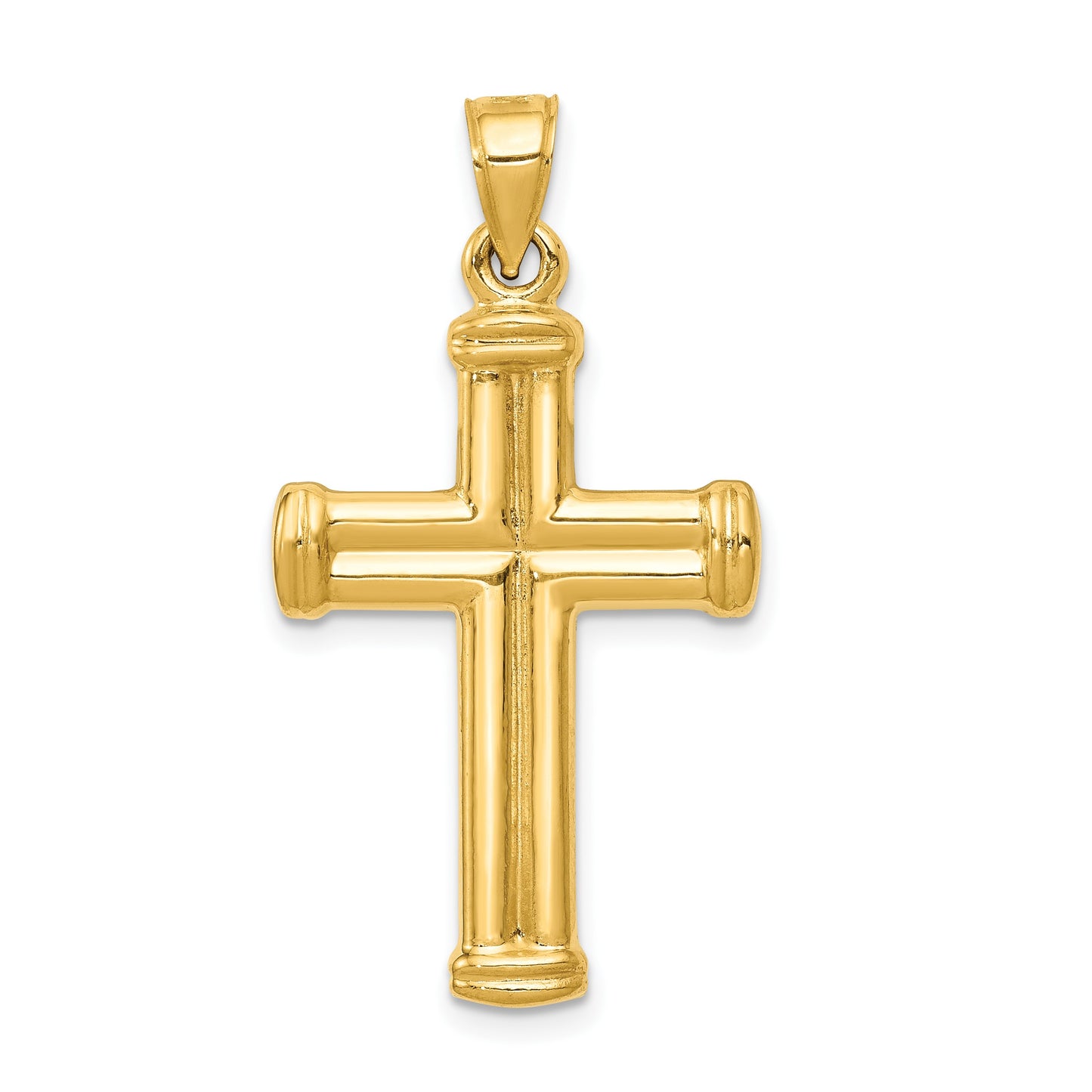 14K Hollow Crucifix Reversible to Cross Pendant