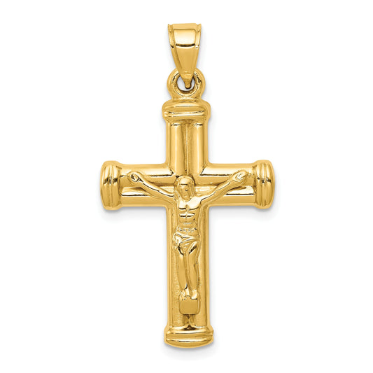 14K Hollow Crucifix Reversible to Cross Pendant