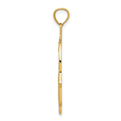 14k Diamond-cut Filigree Chamseh Pendant