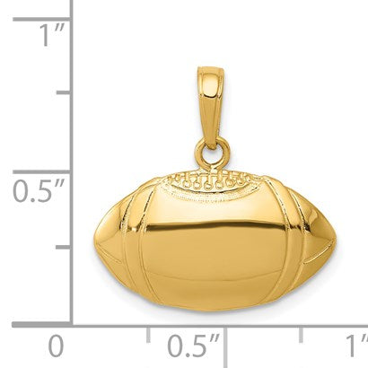 14k Football Profile Pendant