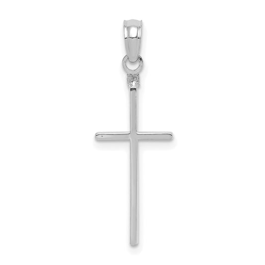 14K White Gold Polished Cross Pendant