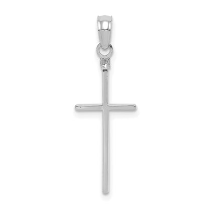 14K White Gold Polished Cross Pendant