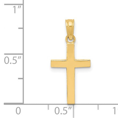 14k Beveled Cross Charm