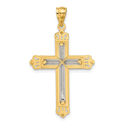 14k Two-tone Cross Pendant