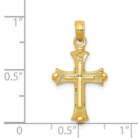 14k Budded Cross Charm