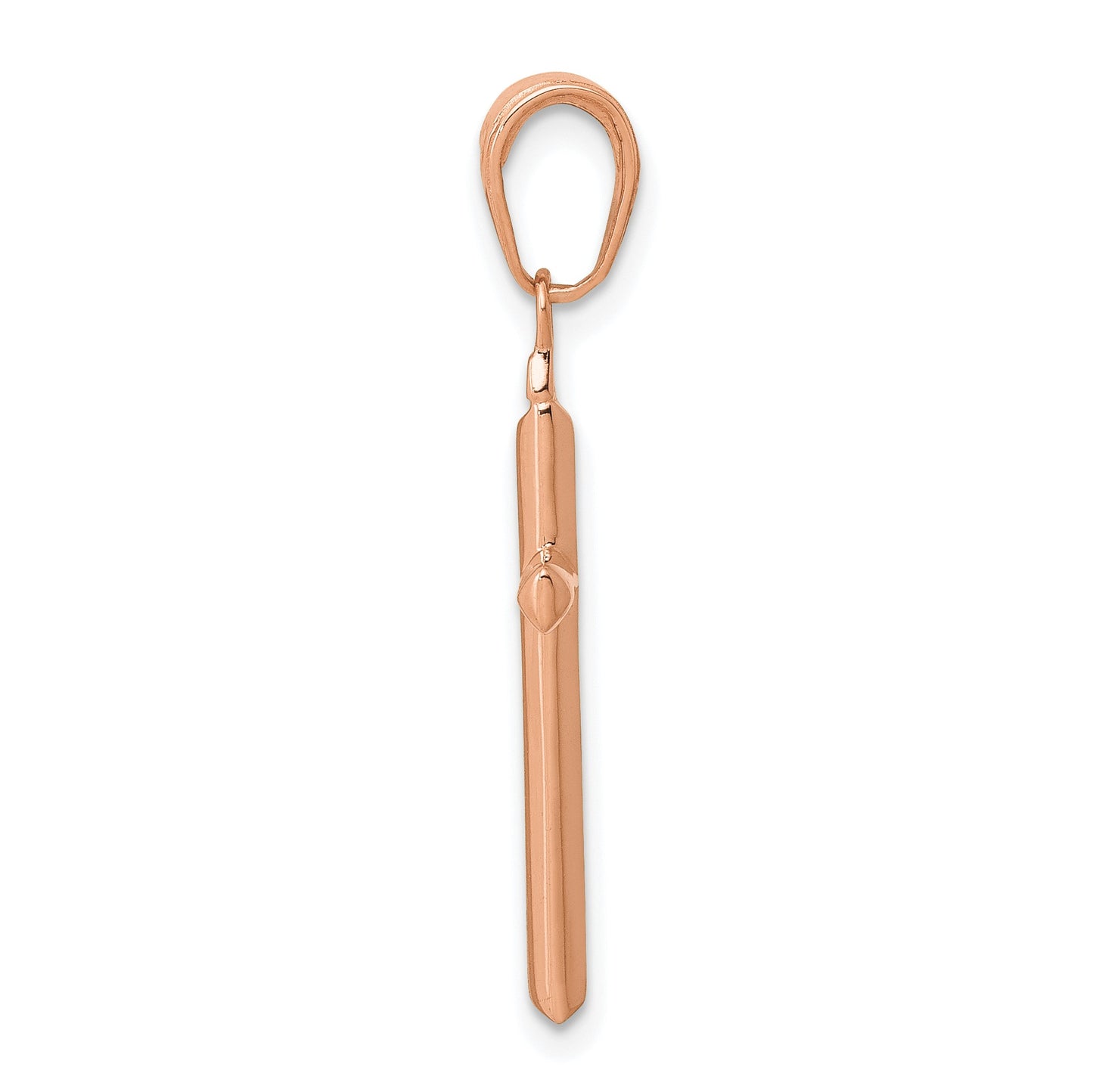 14k Rose Gold Reversible Same on Both Sides Latin Cross Pendant