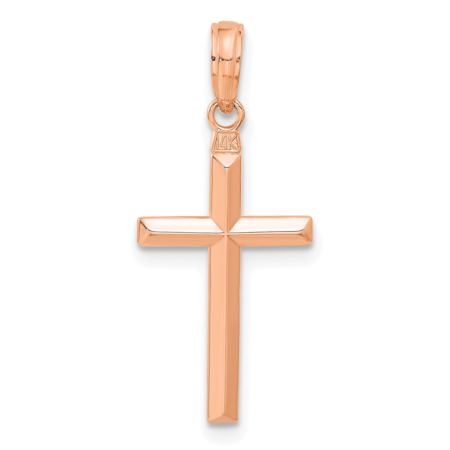 14k Rose Gold Reversible Same on Both Sides Latin Cross Pendant