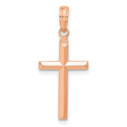 14k Rose Gold Reversible Same on Both Sides Latin Cross Pendant