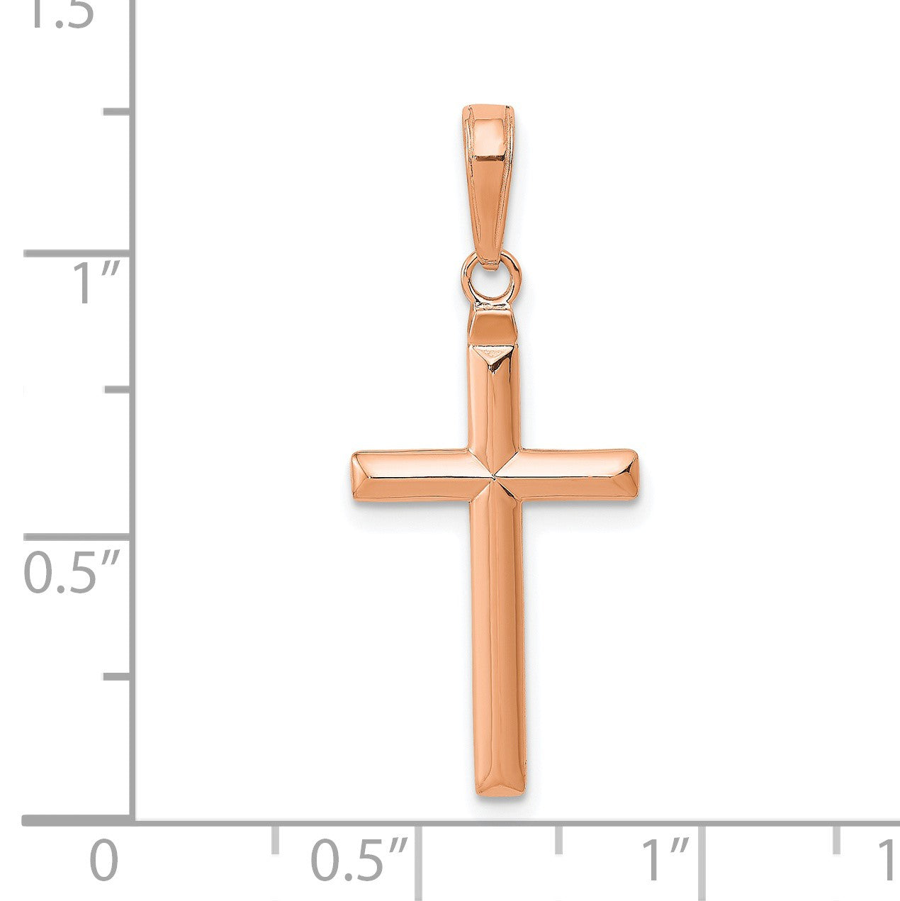 14k Rose Gold Reversible Same on Both Sides Latin Cross Pendant