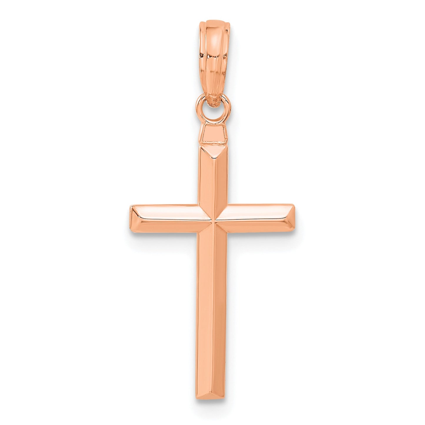 14k Rose Gold Reversible Same on Both Sides Latin Cross Pendant