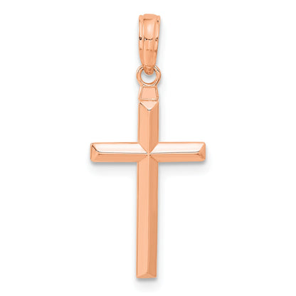 14k Rose Gold Reversible Same on Both Sides Latin Cross Pendant